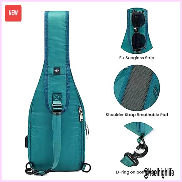 RFID Blocking Sling Backpack with USB Charger Port, Lightweight Daypack main image 2